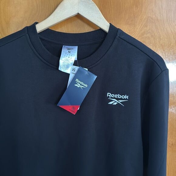 Reebok Sweatshirt Mens Medium Black - Picture 2 of 2